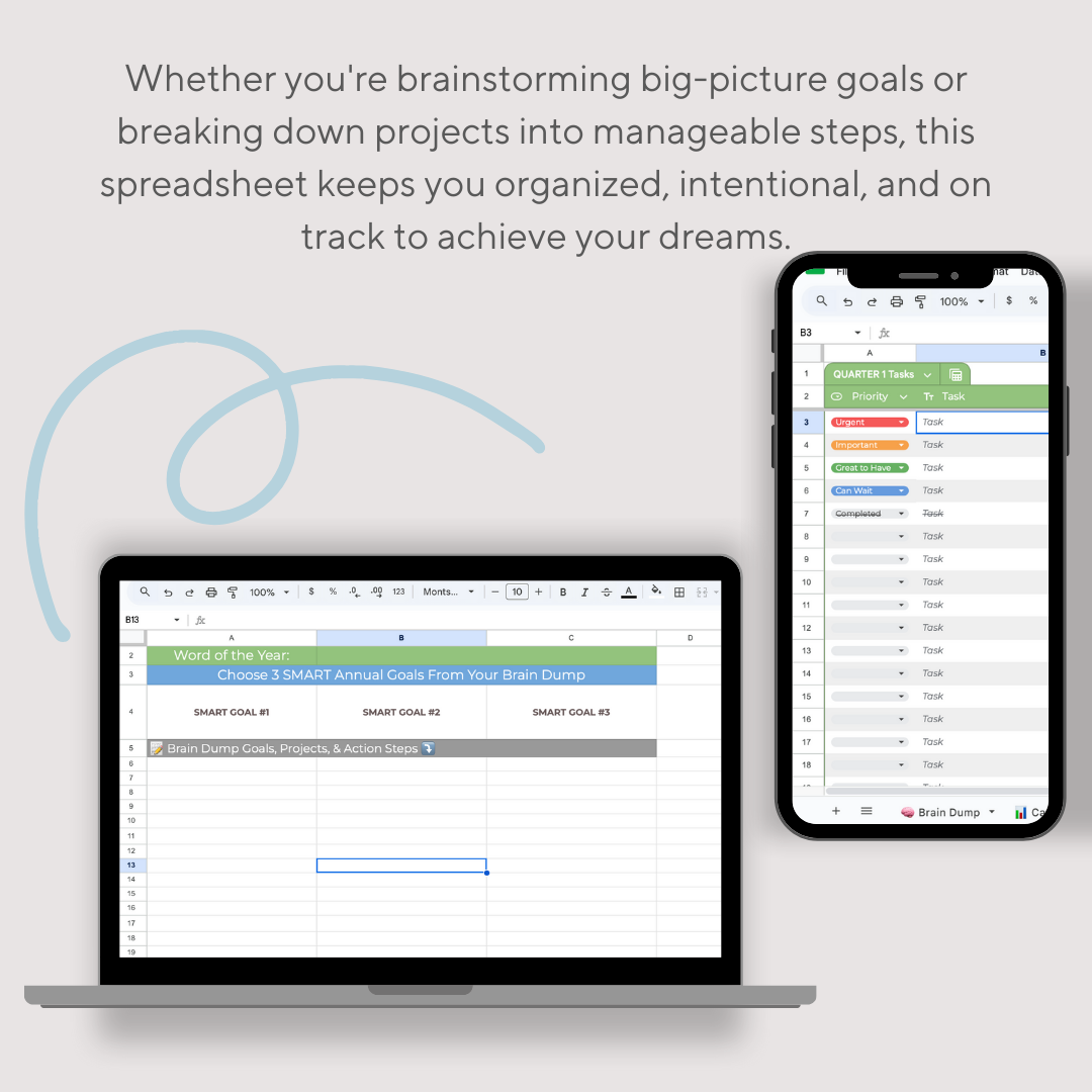 Annual & Quarterly Planning Spreadsheet