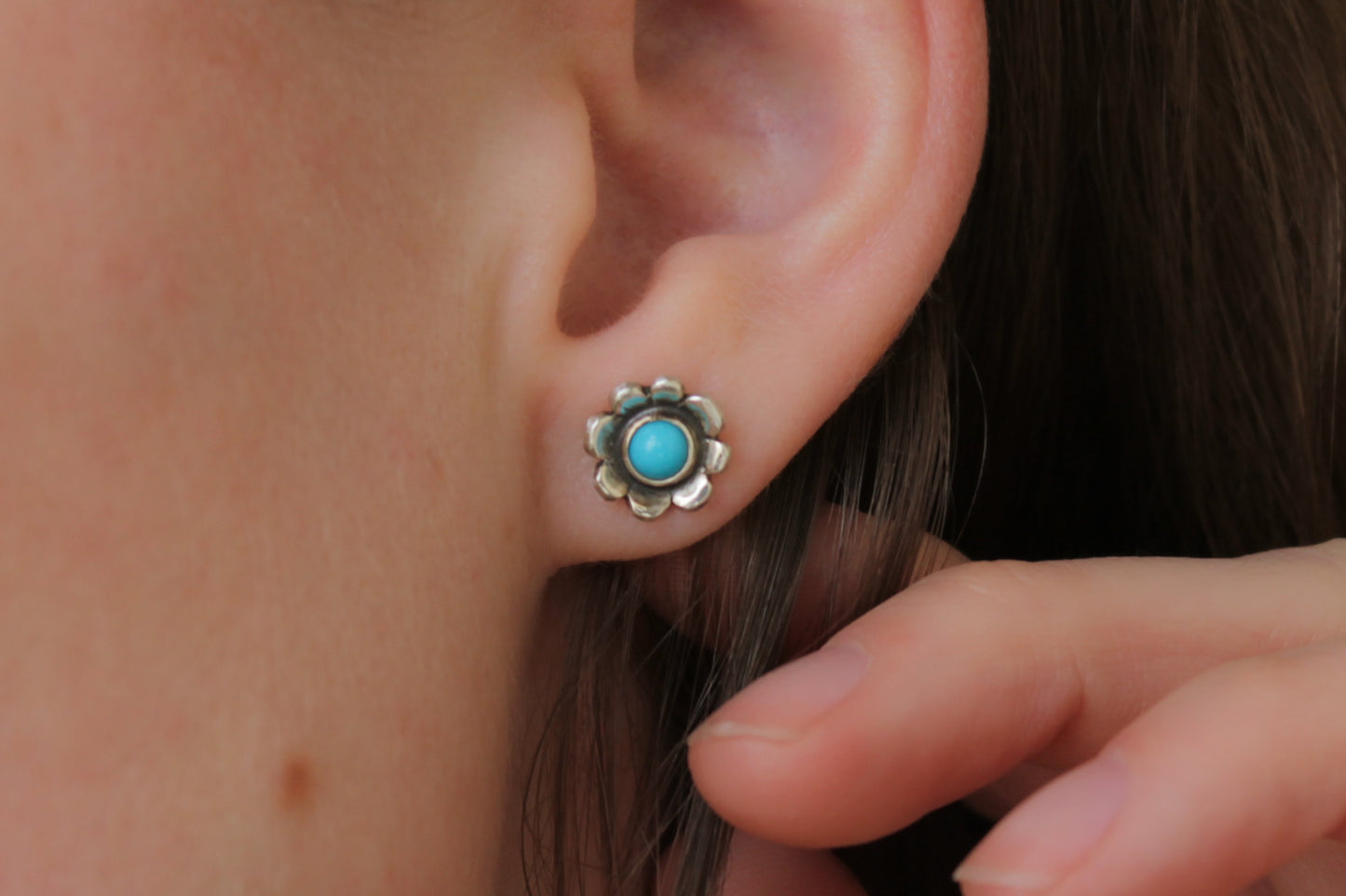 Daisy Stud Earrings | Turquoise