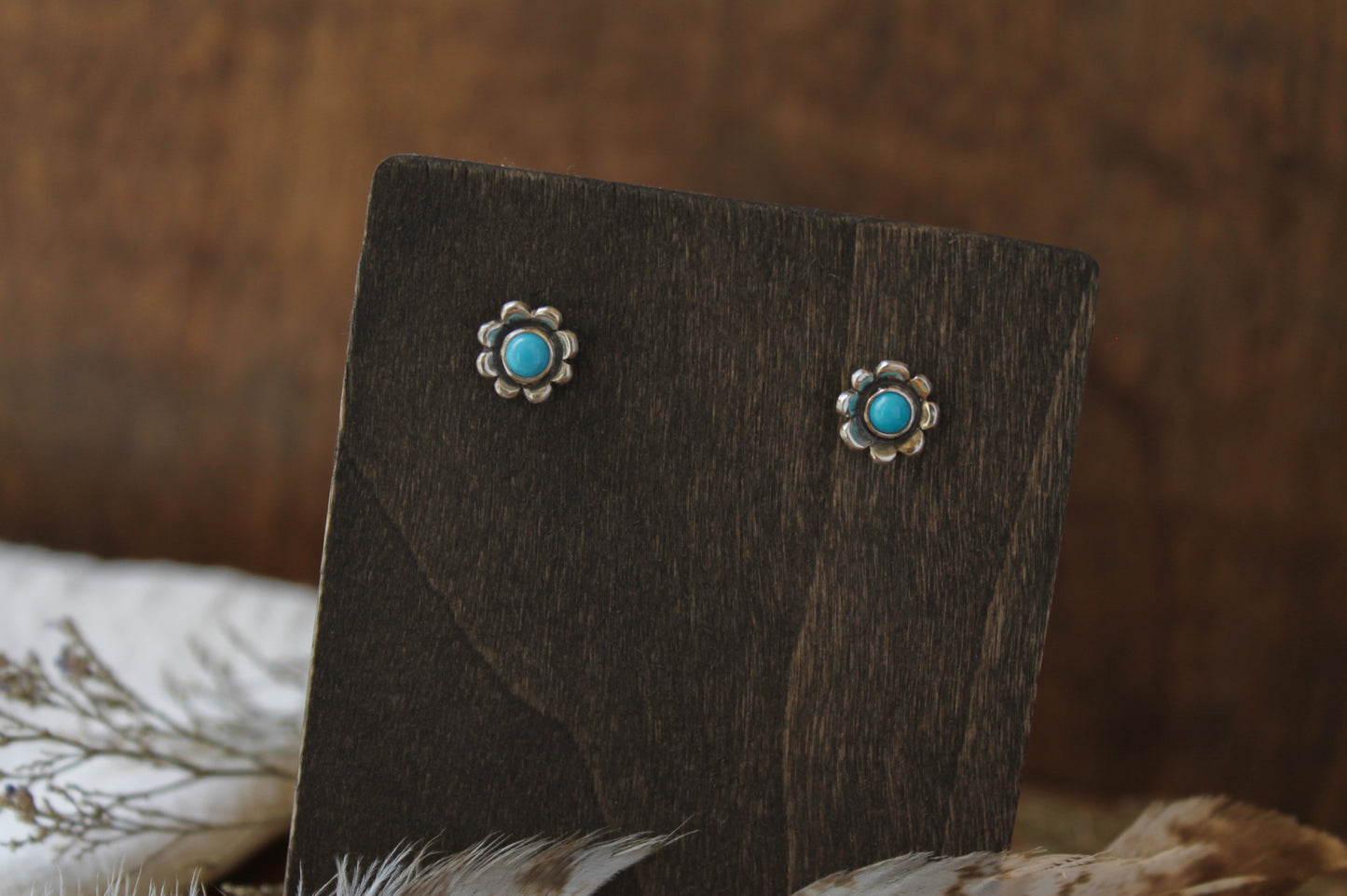Daisy Stud Earrings | Turquoise