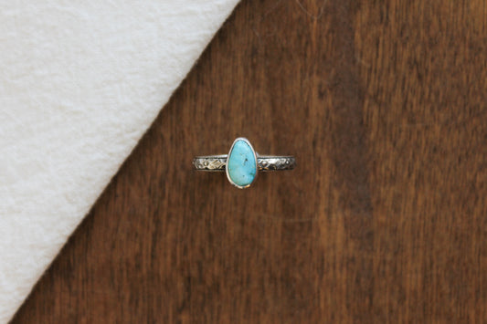 Floral Turquoise Stacker Ring | Size 7