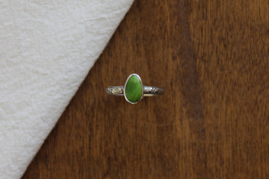 Floral Turquoise Stacker Ring | Size 10