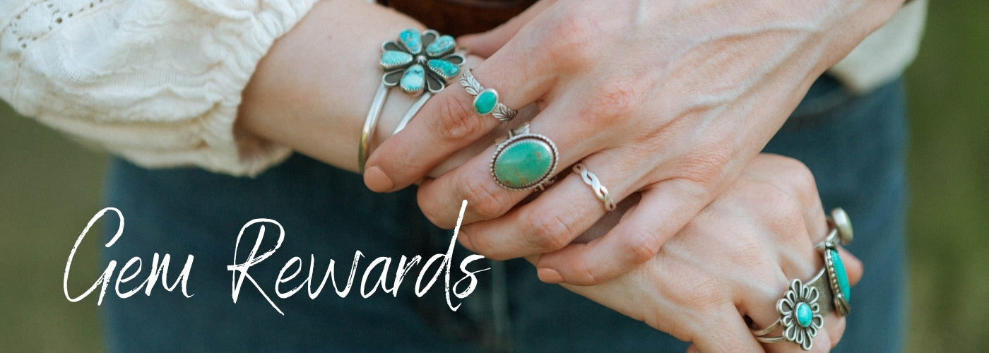 Gem Rewards Loyalty Program for Handmade Turquoise Gemstone and 925 Recycled Sterling Silver Jewelry