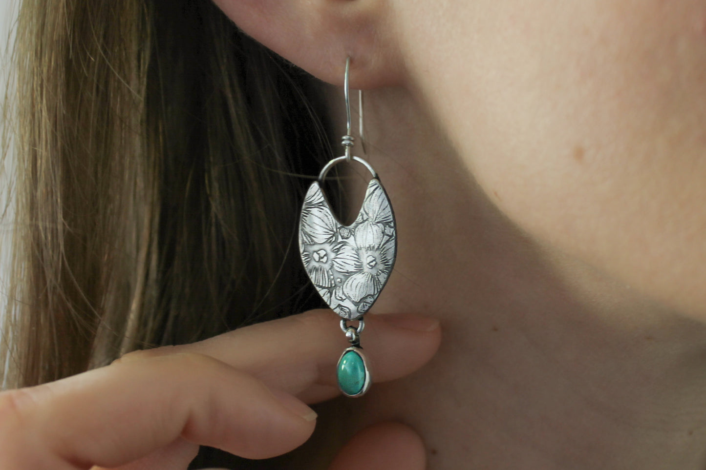 Pressed Flower Earrings | Royston Turquoise