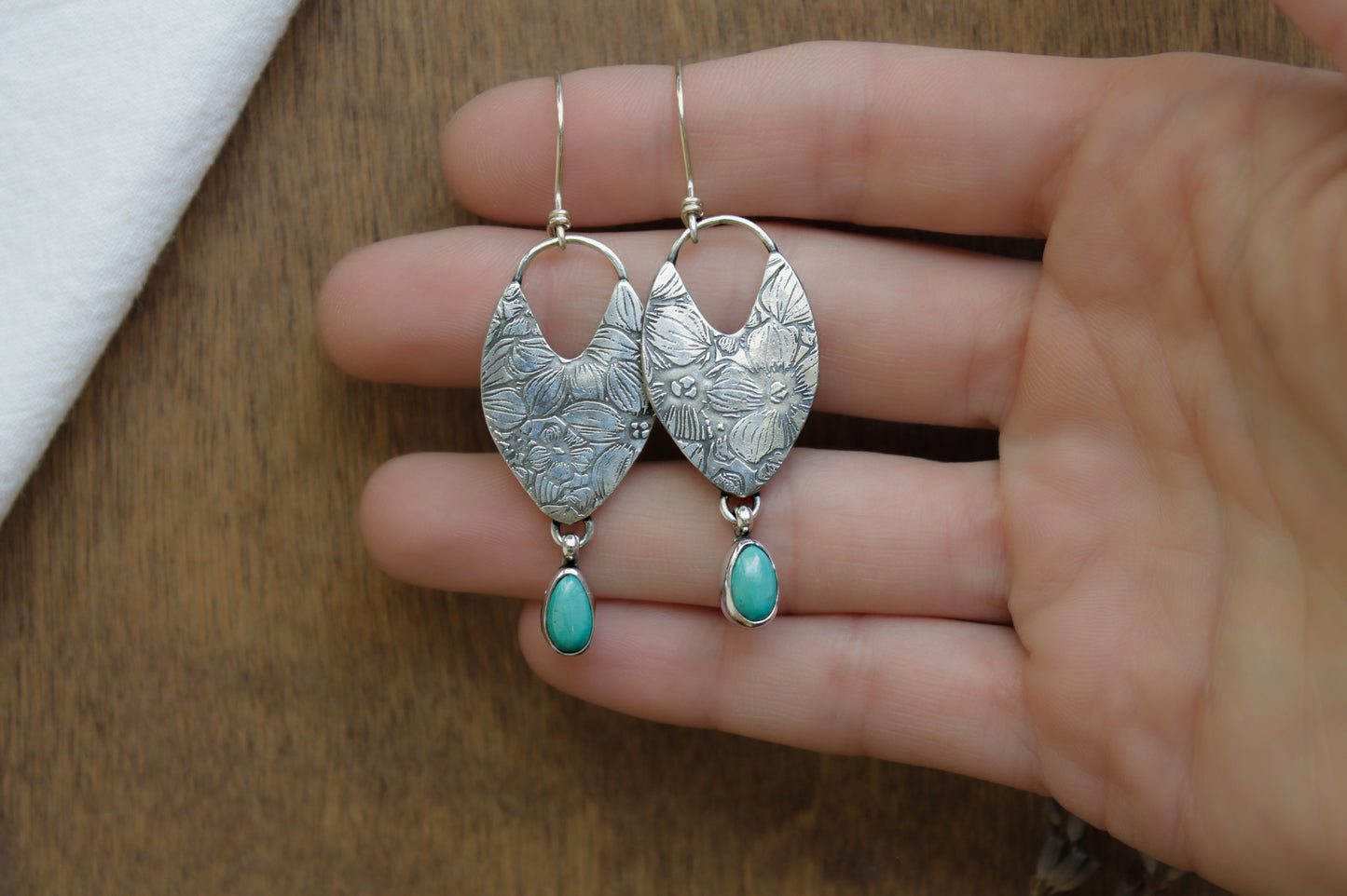 Pressed Flower Earrings | Royston Turquoise
