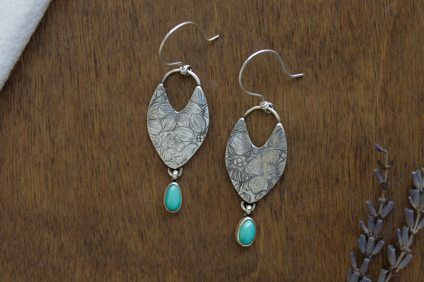 Pressed Flower Earrings | Royston Turquoise