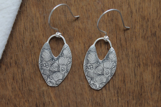 Pressed Flower Earrings | Shield Hoop