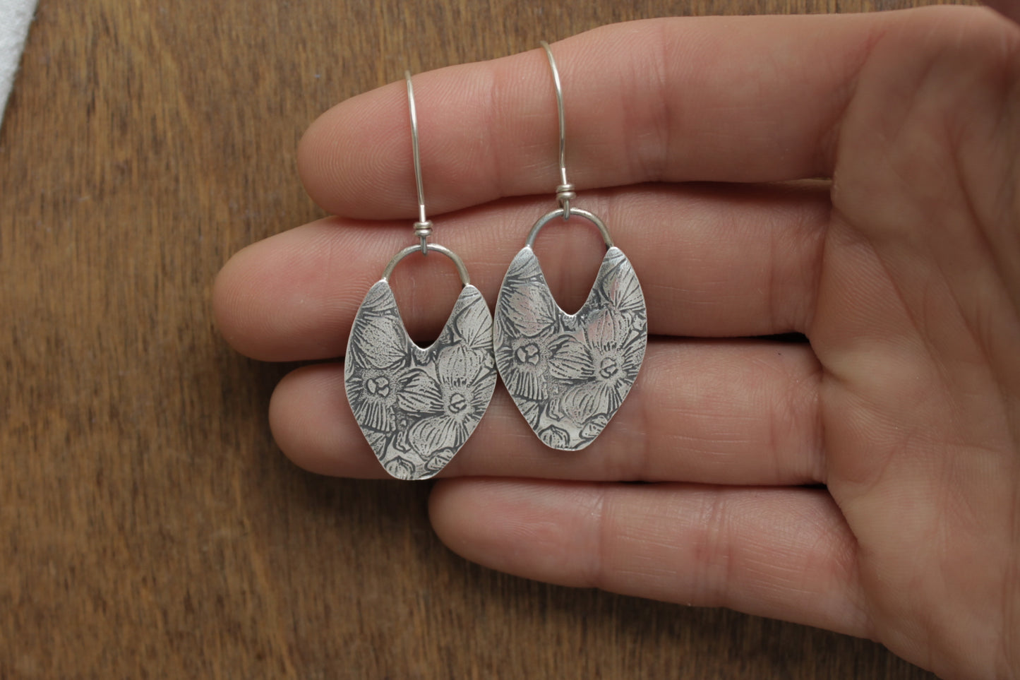 Pressed Flower Earrings | Shield Hoop