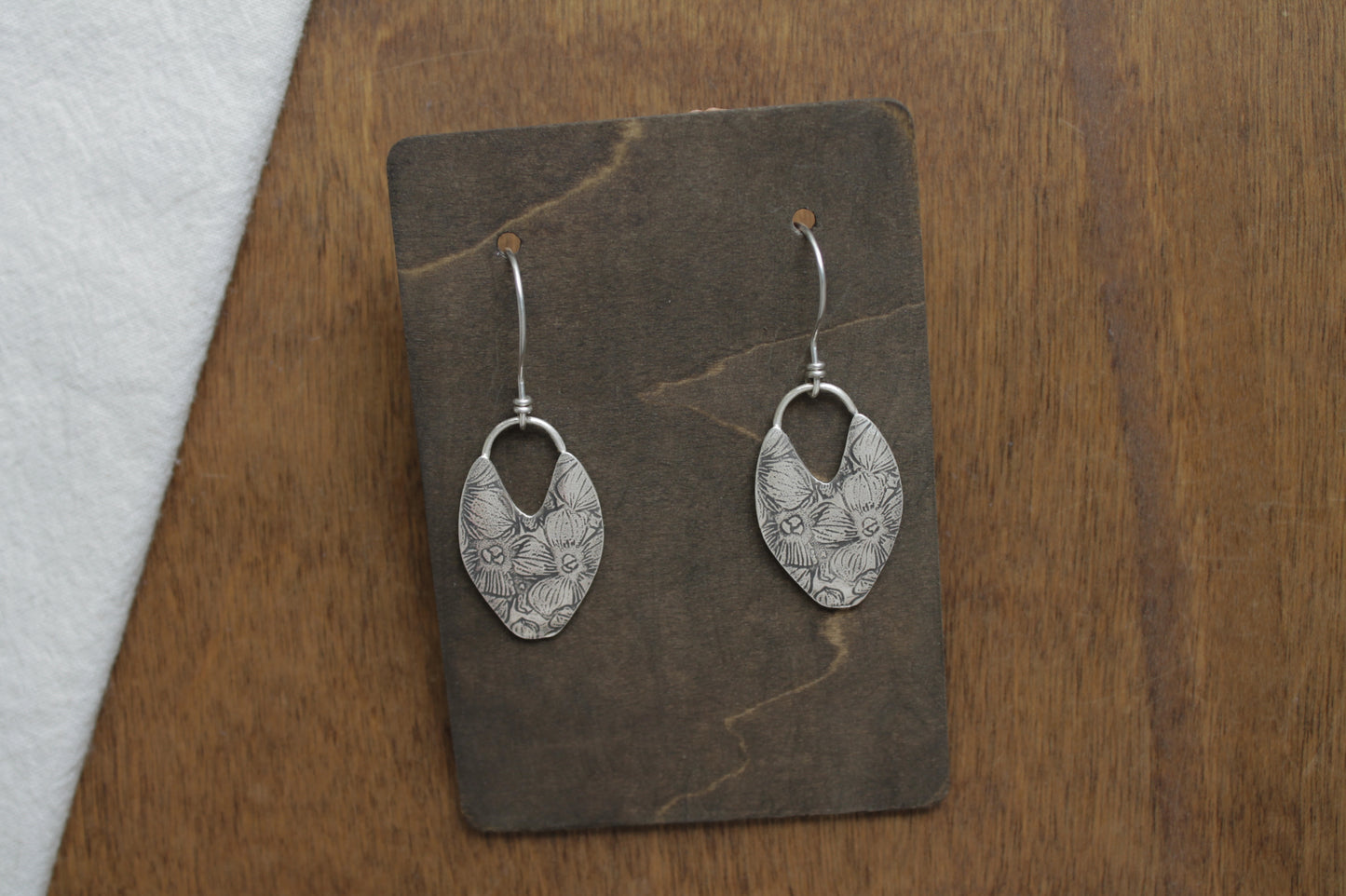 Pressed Flower Earrings | Shield Hoop