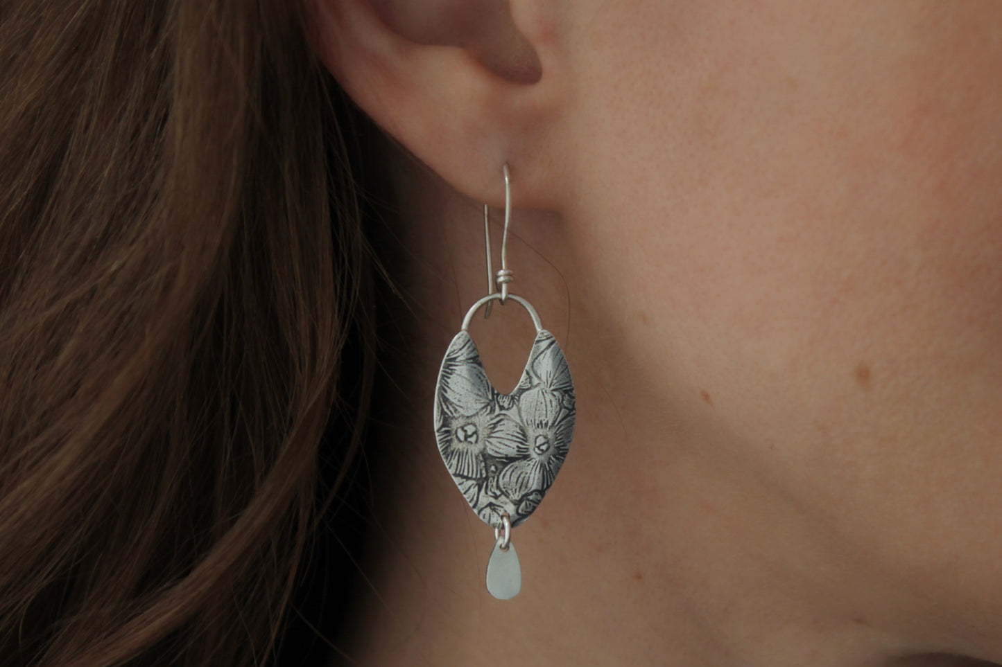 Pressed Flower Earrings | Shield Hoop & Charms
