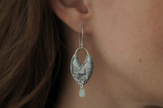 Pressed Flower Earrings | Shield Hoop & Charms