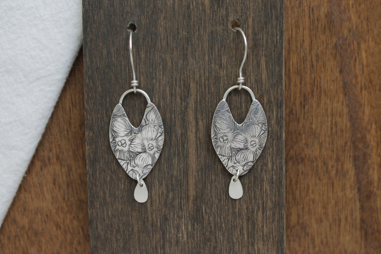 Pressed Flower Earrings | Shield Hoop & Charms