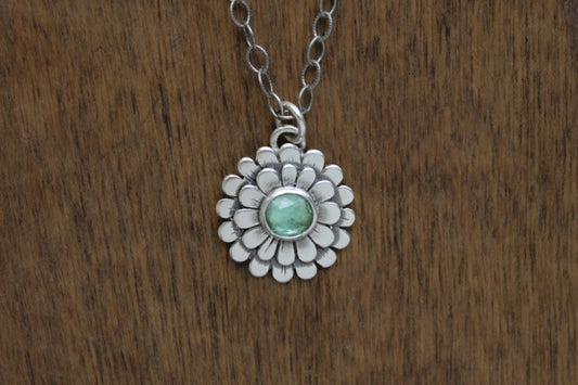 Mini Zinnia Necklace | Green Tourmaline