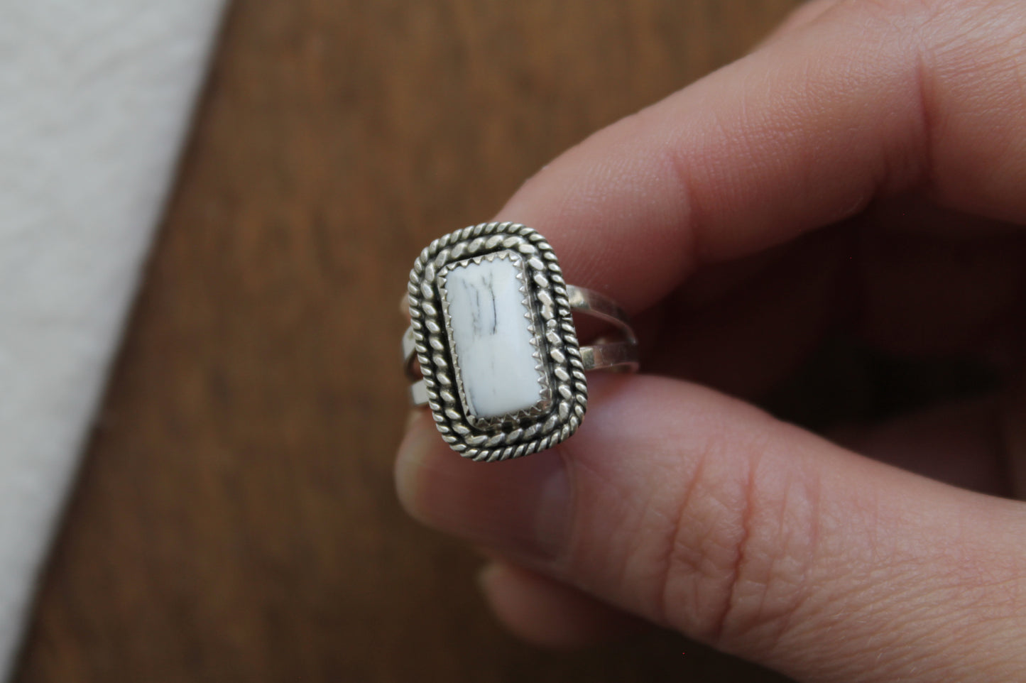 White Buffalo Ring | Size 6.5