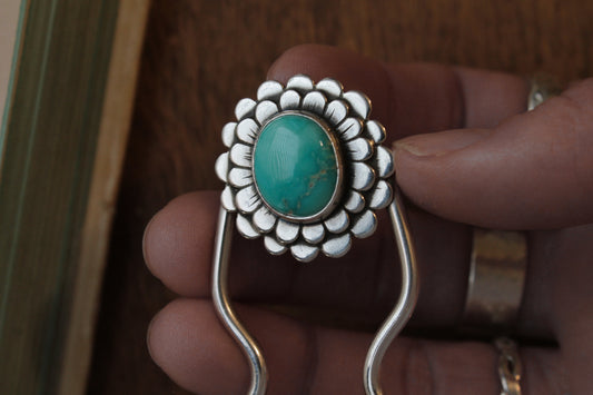 Zinnia Turquoise Hair Pin