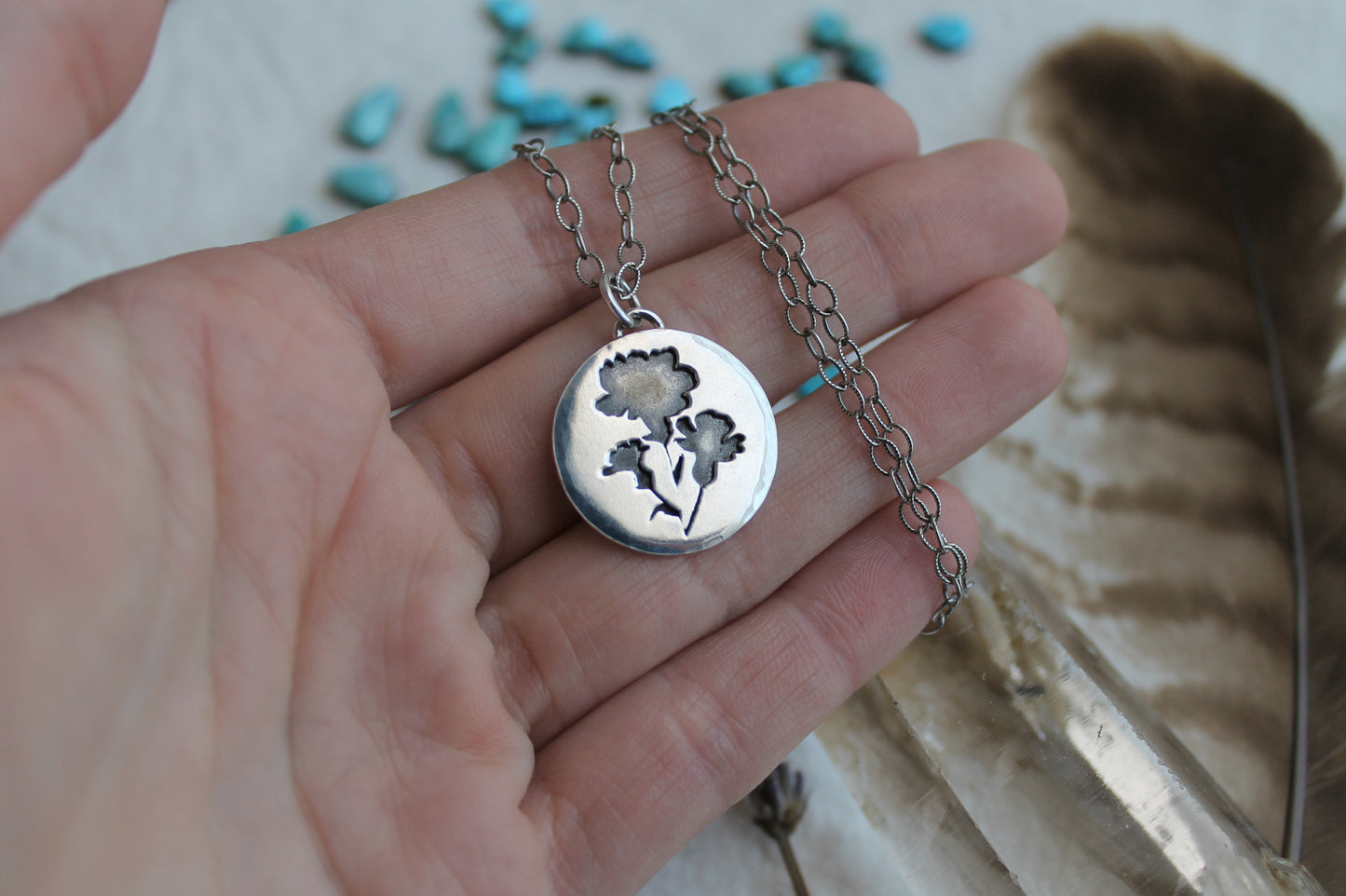 Birth Month Flower Charm Necklace