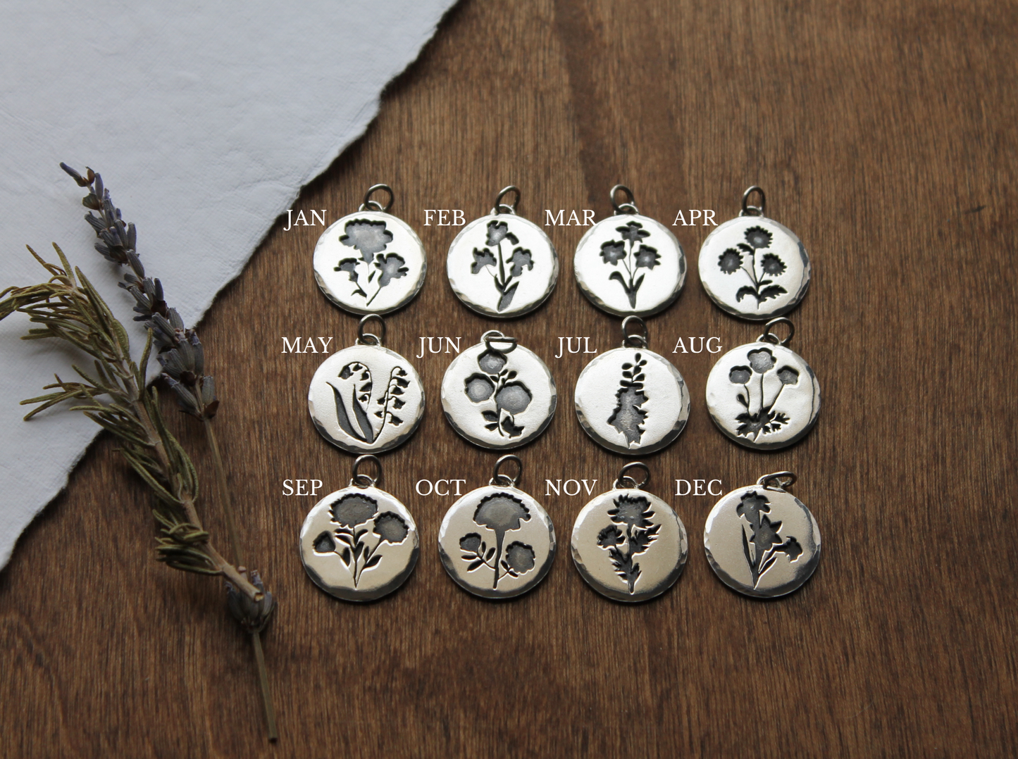 Birth Month Flower Charm Necklace