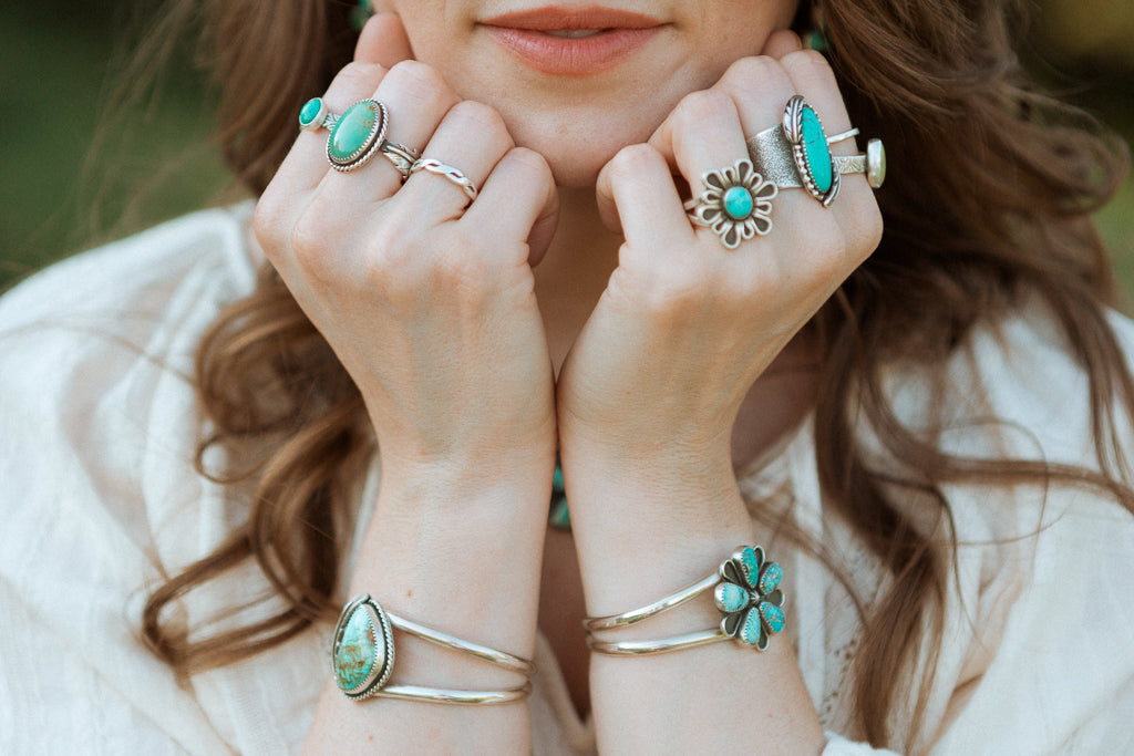 Handmade Turquoise Gemstone Boho Sustainable Artisan Jewelry