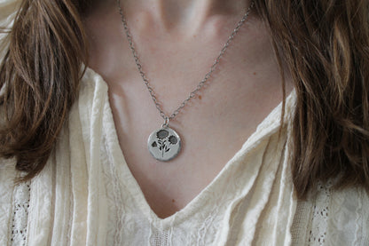 Aster Flower Charm Necklace