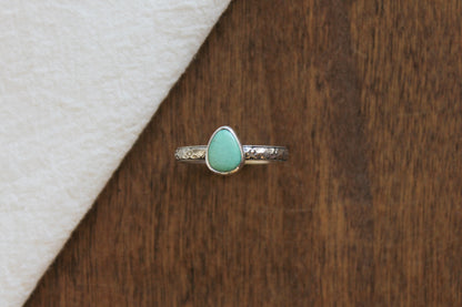 Floral Turquoise Stacker Ring | Size 9