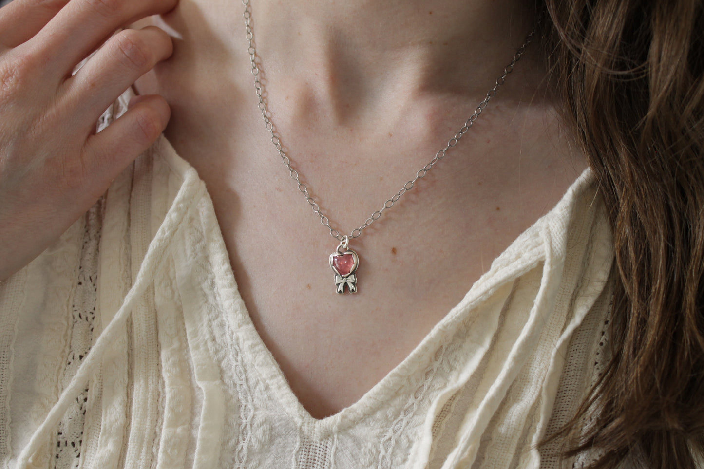 Hearts Promise Rose Quartz Necklace