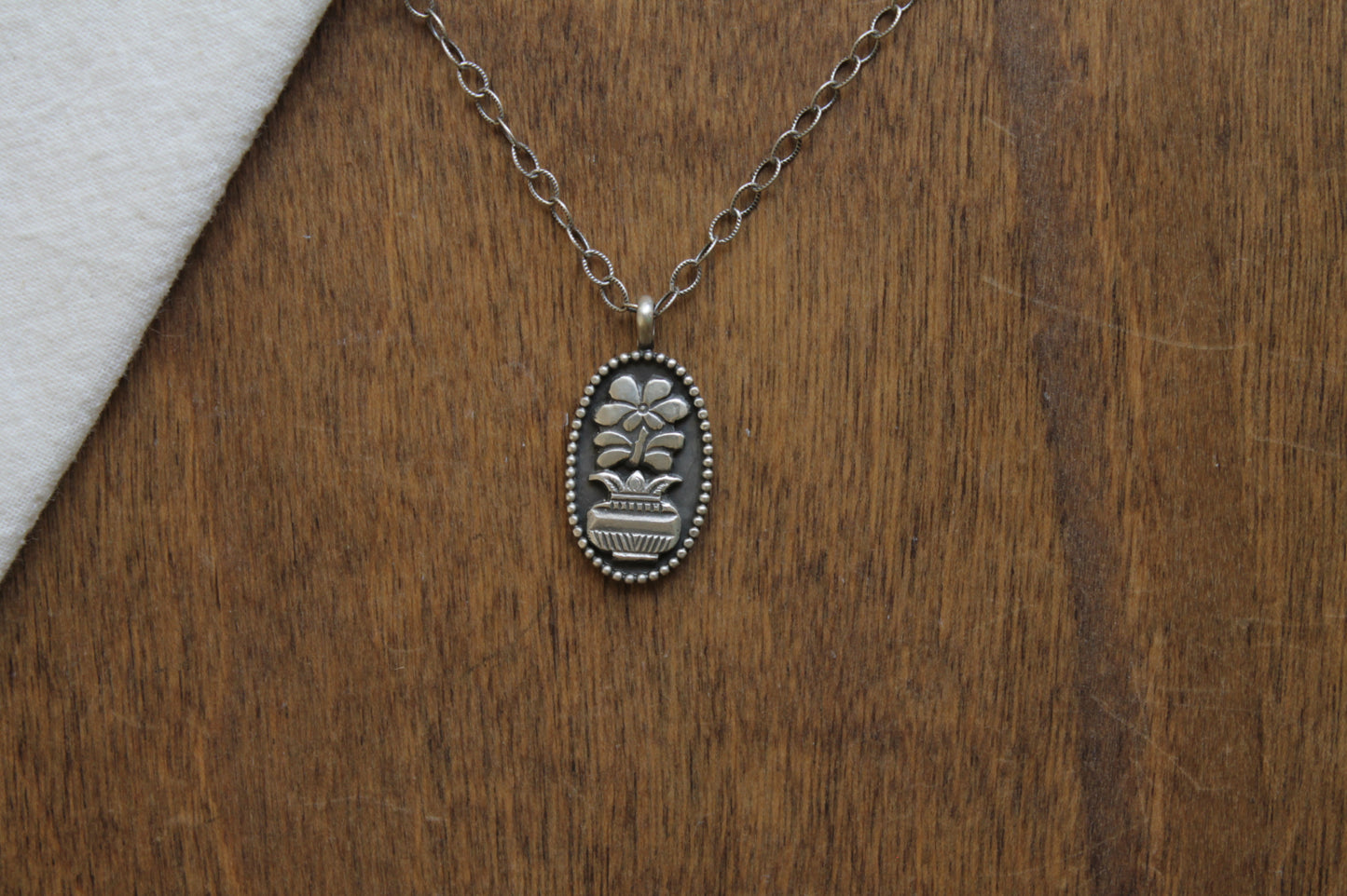 Potted Flower Necklace