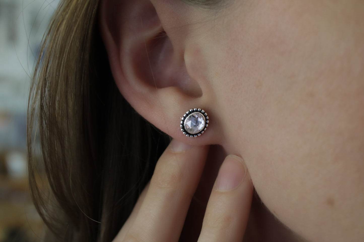 Lilac Zircon Stud Earrings