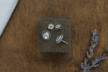 Lilac Zircon Stud Earrings