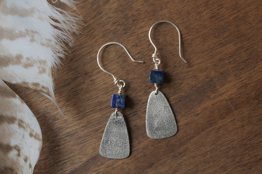 Lapis Lazuli Night Sky Dangle Earrings