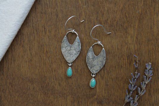 Pressed Flower Earrings | Royston Turquoise