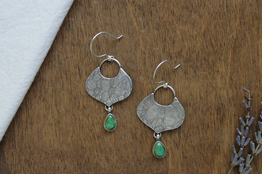 Pressed Flower Earrings | Sonoran Gold Turquoise