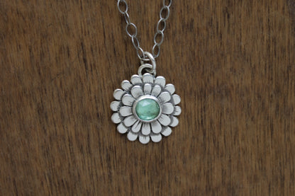 Mini Zinnia Necklace | Green Tourmaline