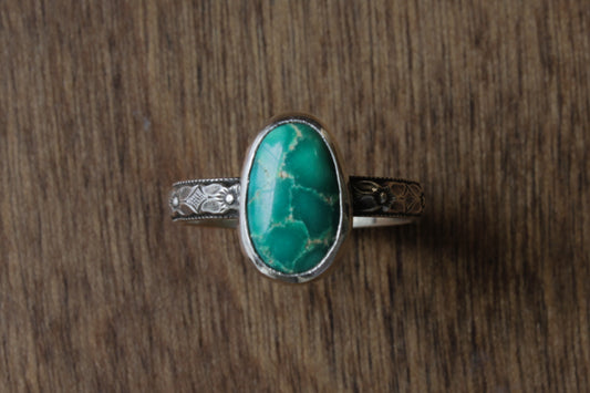 Turquoise Floral Ring | Size 5