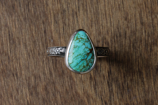 Turquoise Floral Ring | Size 7