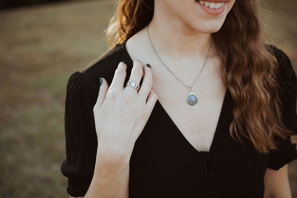 Moon Phase Sterling Silver Ring