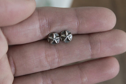 Celestial sterling silver stud earrings, handmade jewelry, celestial earrings, moon and star earrings, artisan earrings, sterling silver earrings, eco-friendly jewelry, nature-inspired jewelry, minimalistic jewelry, sustainable jewelry, celestial stud earrings, everyday earrings, handmade earrings, ethical jewelry, recycled silver earrings, celestial jewelry, silver studs, celestial-themed jewelry, artisan silver earrings, star and moon jewelry