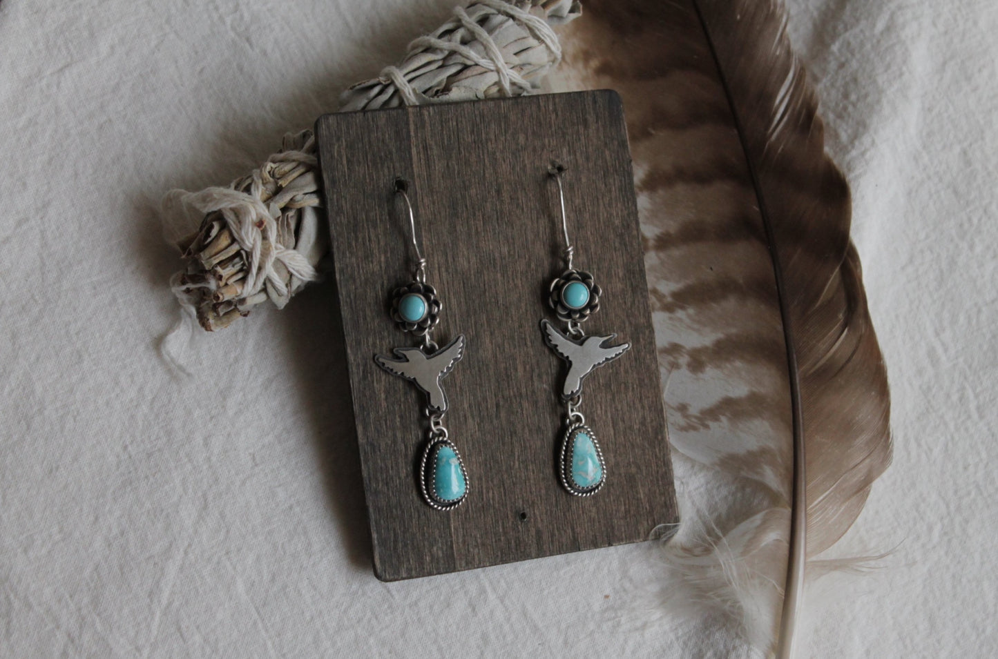 Nectar Seeker Earrings | White Water & Sleeping Beauty Turquoise