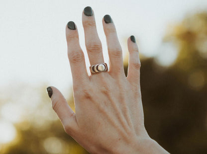 Moon Phase Sterling Silver Ring