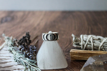 Moon Phase Sterling Silver Ring