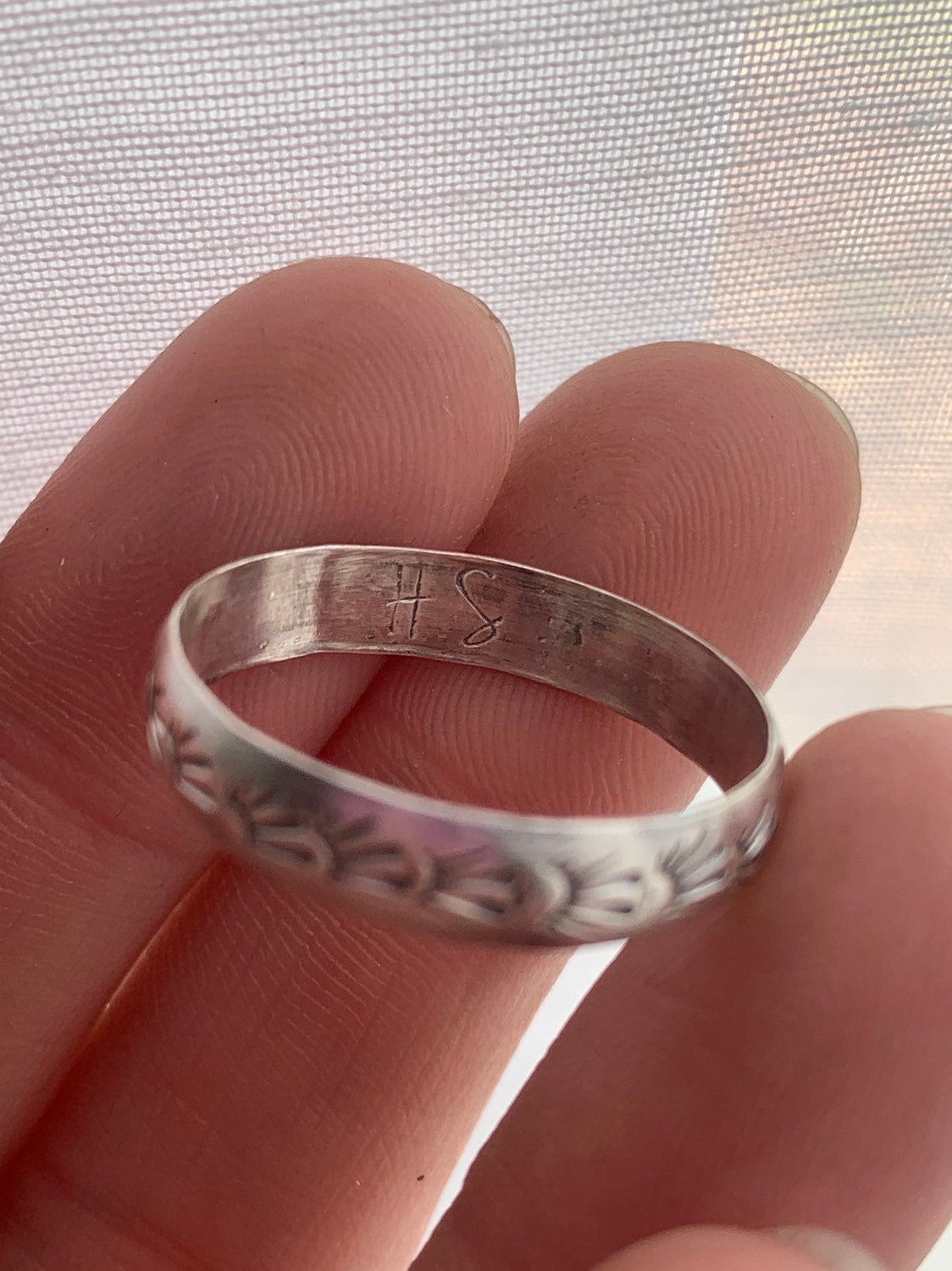 Southwest Sterling Silver Hand Stamped Ring